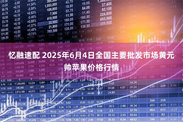 忆融速配 2025年6月4日全国主要批发市场黄元帅苹果价格行情