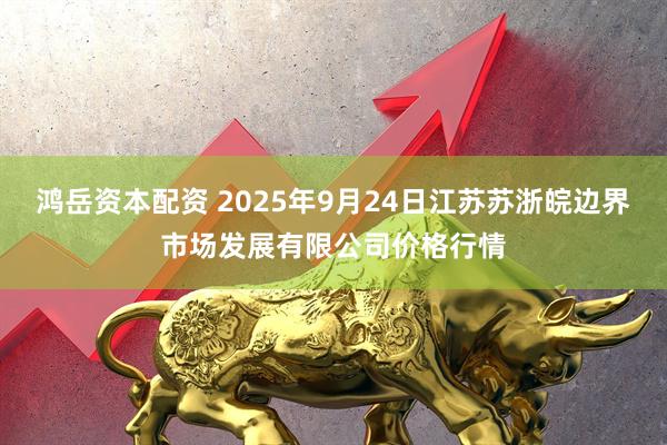 鸿岳资本配资 2025年9月24日江苏苏浙皖边界市场发展有限公司价格行情